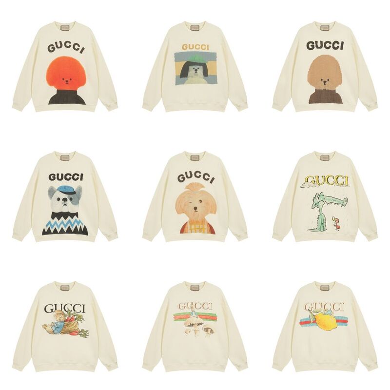 2025 Autumn and Winter Trendy Brand New Pure Cotton Round Neck Long-Sleeved Sweatshirt with Embossed Jacquard on the Chest Casual Loose Versatile Top