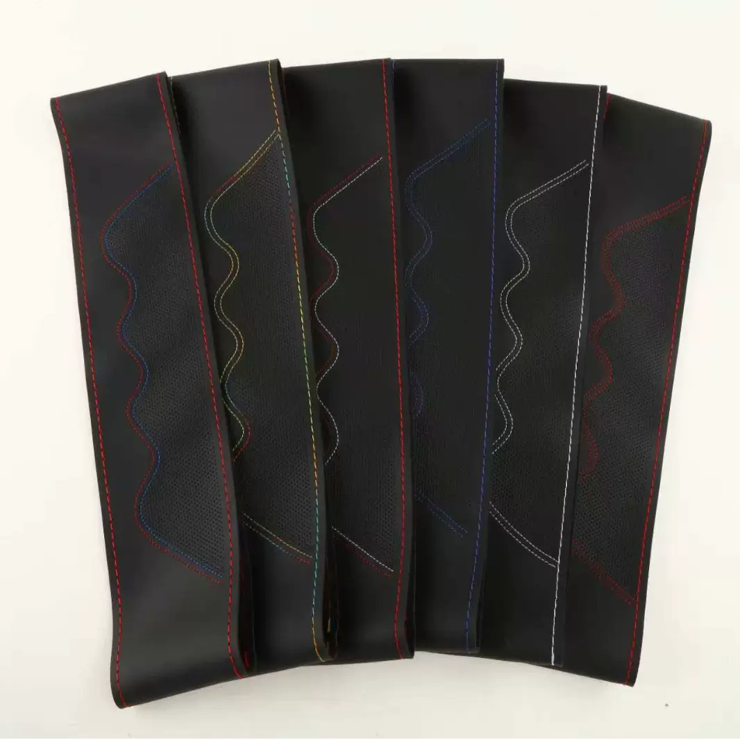 厂家批发超纤皮走线运动款手缝汽车方向盘套四季通用电商跨境把套