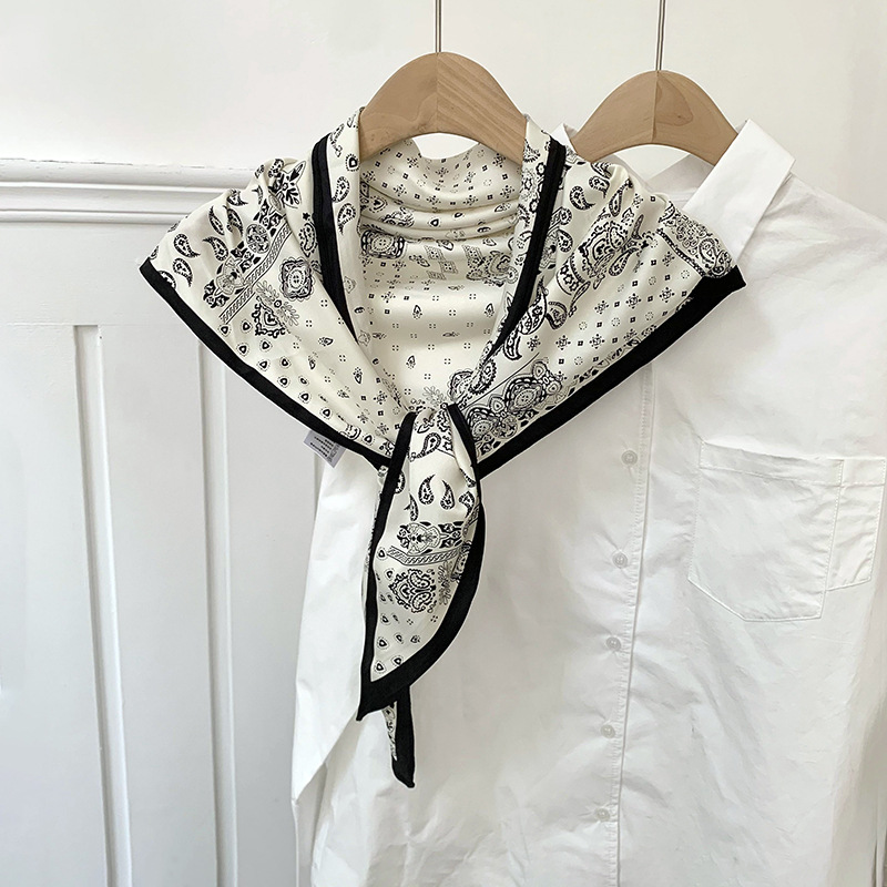 Bufanda triangular, babero, estilo fino de moda para mujer, cintura multifuncional, bufanda de seda decorativa, bufanda de línea de moda de alta gama, chal
