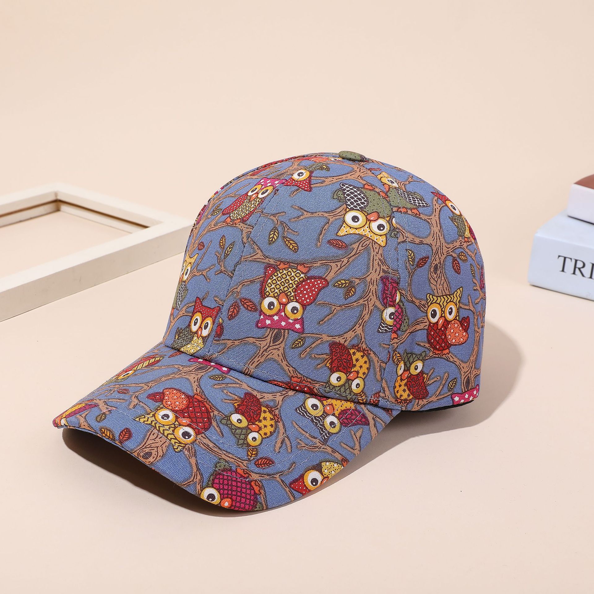 Creativo nuevo patrón de dibujos animados gorra de béisbol hombres y mujeres casual sol sombrero búho impreso casquillo enarbolado primavera y verano
