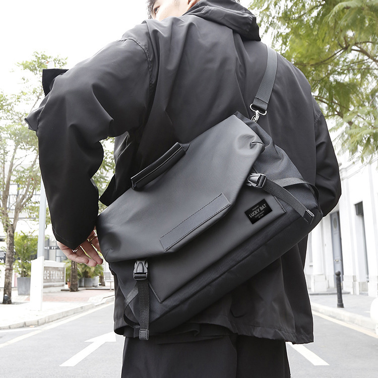 Casual Laptop Shoulder Computer Bag Double Shoulder Men's 16inch Shockproof Large Capacity Fashion Student Crossbody Bag