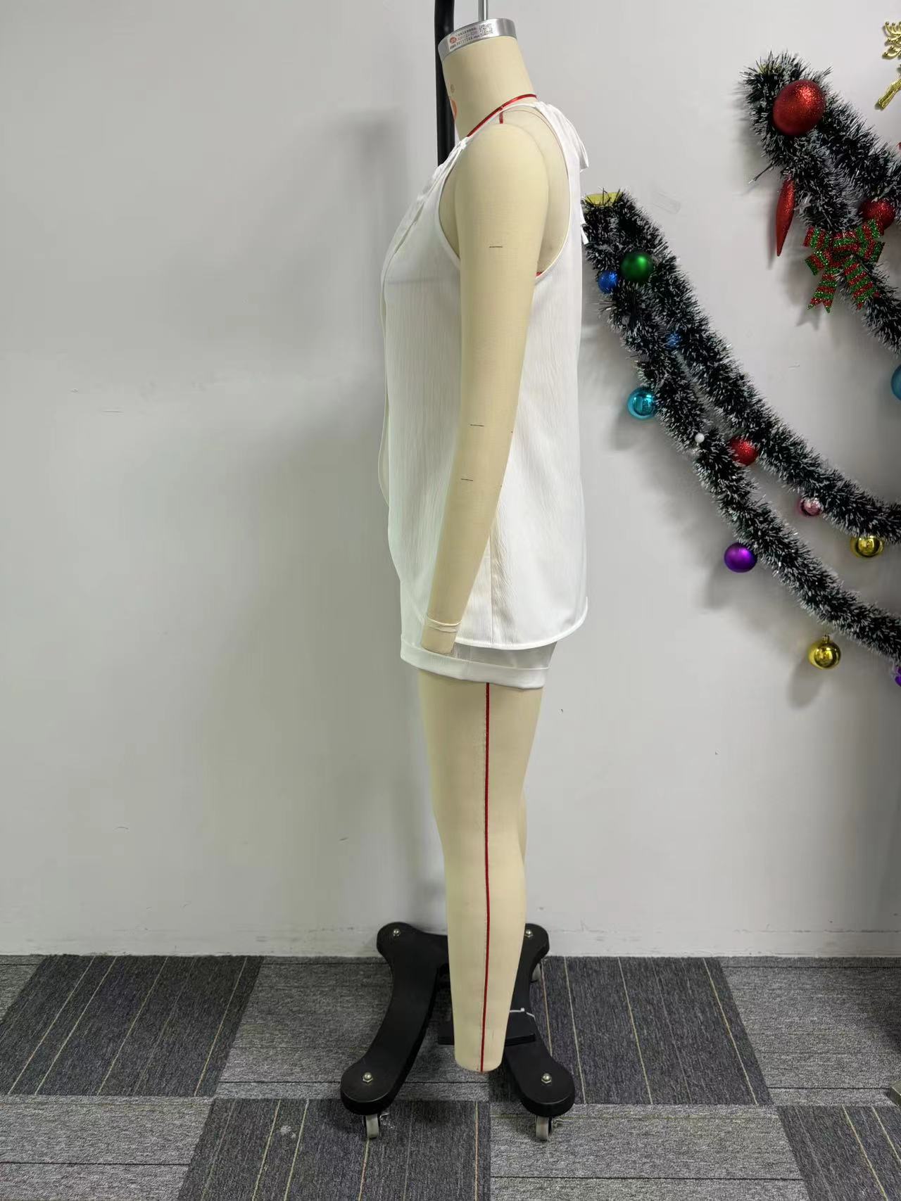 Women Sexy Solid Color Split Halter Strap Sleeveless Set