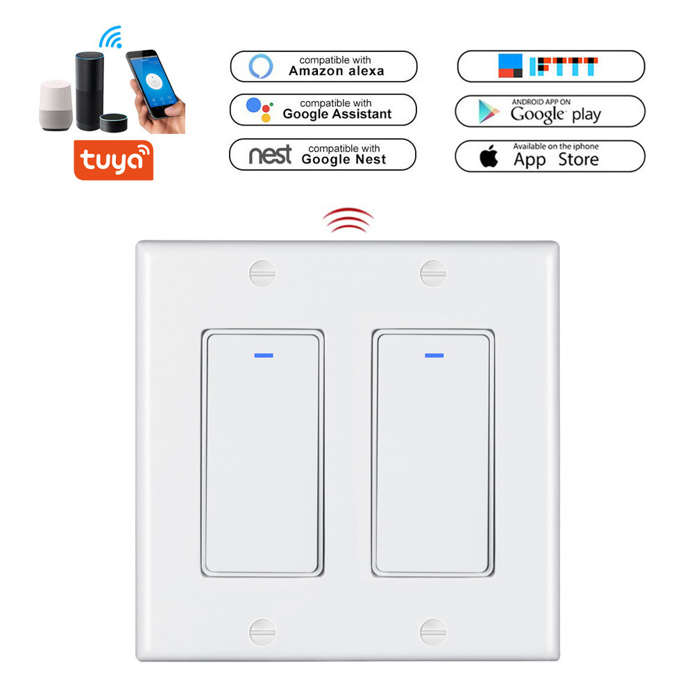 工厂智能家居美规壁挂式智能开关远程定时语音控制WiFi智能灯开关
