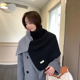 Pullover Scarf Women's Autumn and Winter 2024 New Knitted Wool Winter Warm High-grade Sense Scarf All-match High Collar Shawl