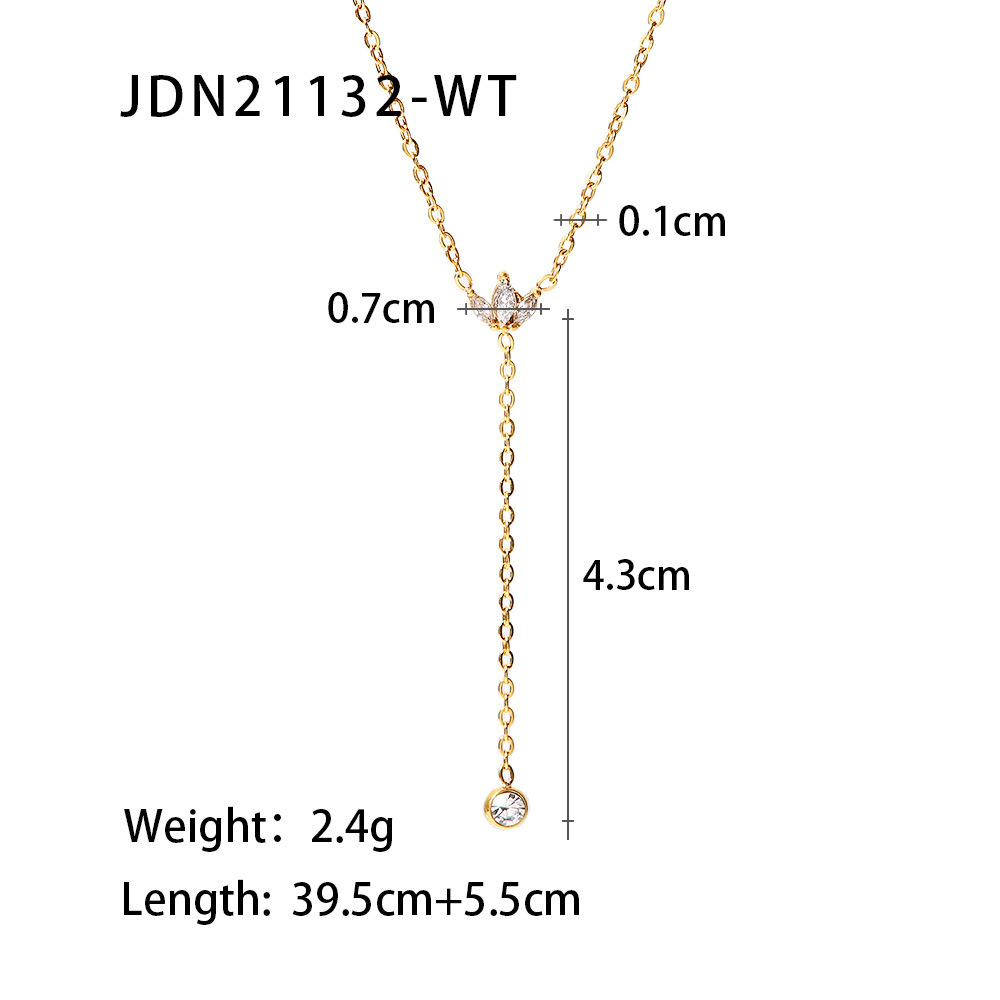Fashion Geometric Titanium Steel Necklace Plating Zircon Stainless Steel Necklaces display picture 6