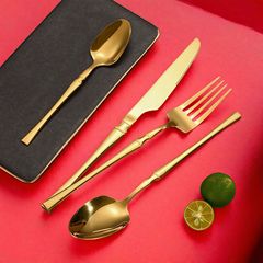 クロスボーダー小蛮腰ステンレス食器ホテル洋食ステーキ刀叉ヨーロッパ式主食刀叉スプーン4点セットギフトボックス