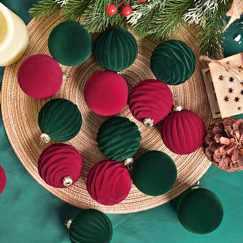 植毛ボールクリスマスボール濃い系ベルベットクリスマスボールクリスマスクリスマスツリー装飾品アマゾンクロスボーダー新製品|undefined