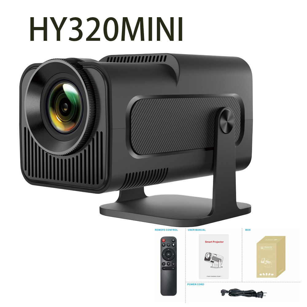 Hy320Mini Barrel Projector 1080P Cross-Border Projection Player Projector Dual-Band 5g Android Smart Communication System