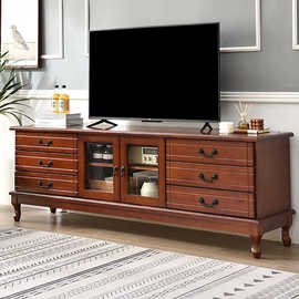 实木电视柜茶几组合现代简约客厅迷你小户型欧式卧室高款电视机柜