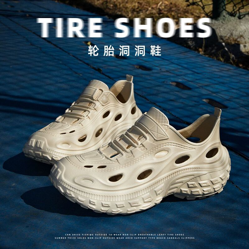 Croc Shoes Men's Summer Outdoor Wear 2026 New Thick-Soled Non-Slip Anti-Odor Sandals Beach Breathable Sports Slippers for Men