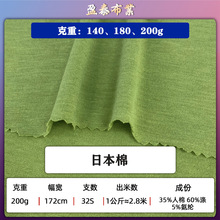 日本棉200克TR拉架人棉单面汗布 涤人棉混纺针织面料春夏电商面料
