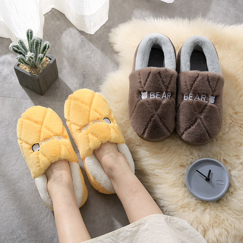 Ruiliya Men's Cotton Slippers, Winter Style: Heel-Encased, Warm, Non-Slip, Fleece-Lined Indoor Home Slippers—Wholesale Bulk Purchase