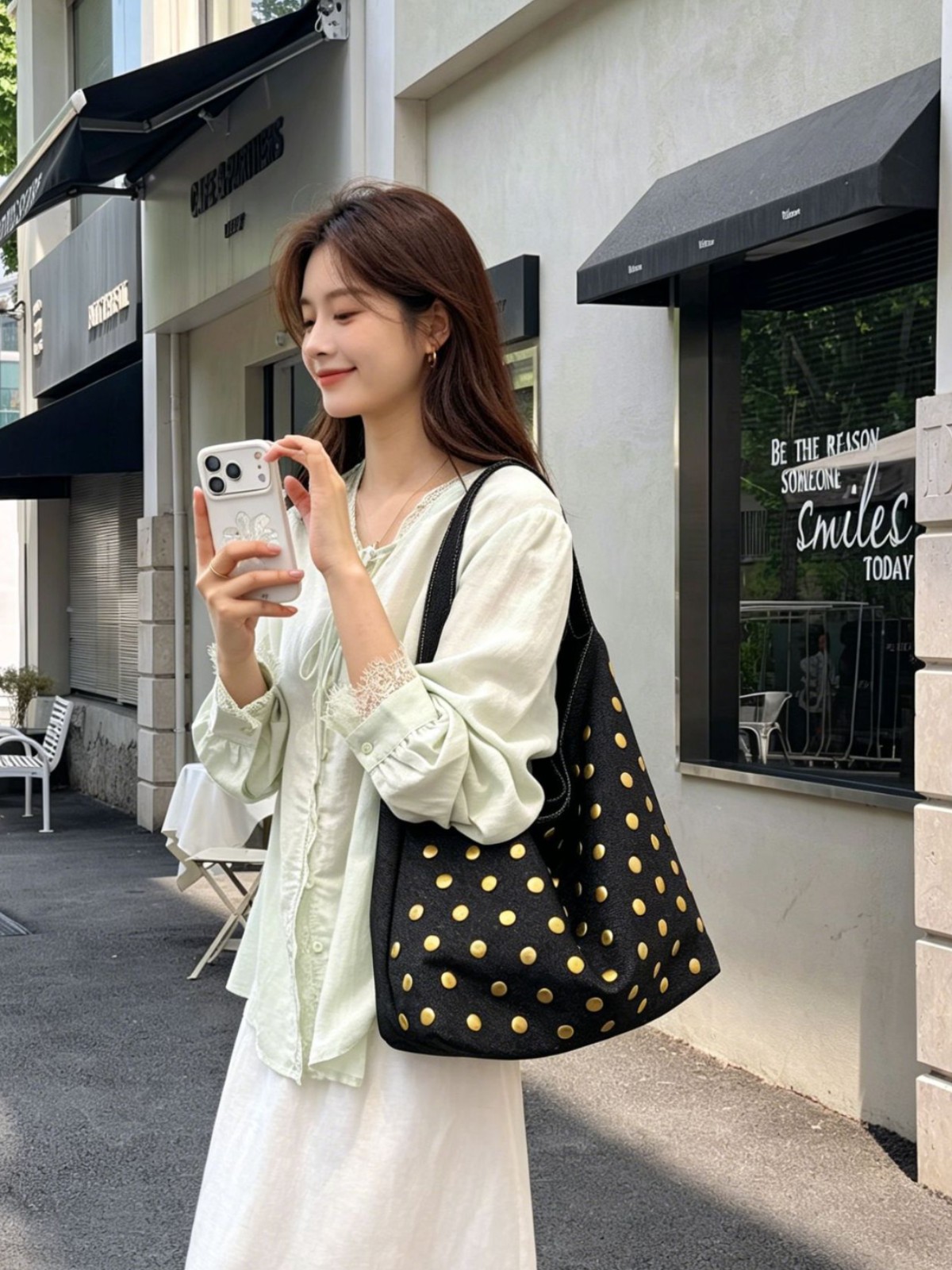 Trend denim shoulder bag