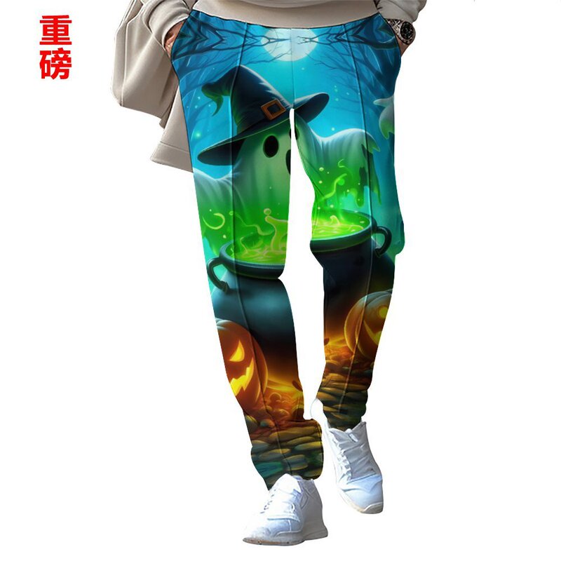 2024 Men's Fashion Hot Selling Autumn Men's Fashion Casual Halloween Trousers Loose Tight Llosed Rope Straight-Leg Pants 2024 Men's Fashion Hot Selling Autumn Men's Fashion Casual Halloween Trousers Loose Tight Llosed Rope Straight-Leg Pants
