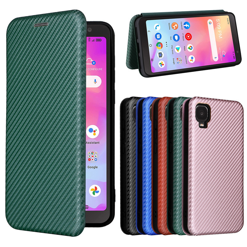 For TCL A3 A509DL multi-card carbon fiber flip leather phone case Eurasian card business protective case