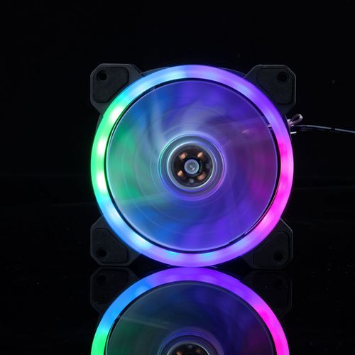 Chassis fan 12CM dual aperture 2nd generation computer fan light-emitting LED Aurora eclipse chassis cooling fan