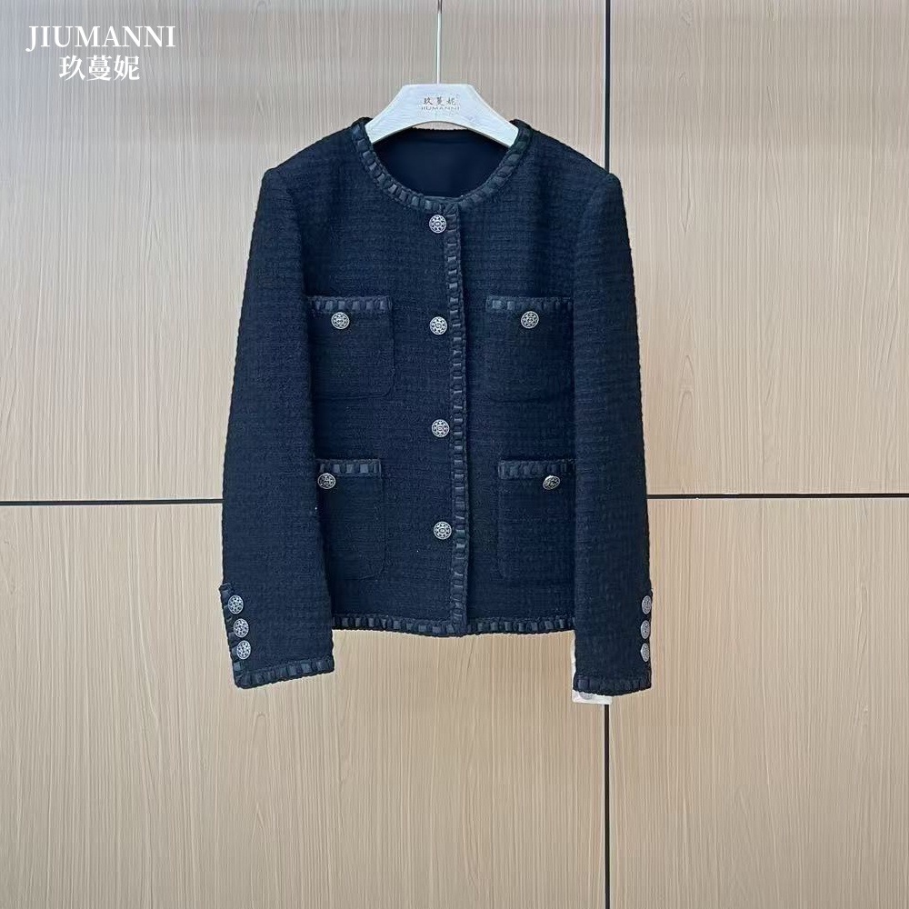 2025 Autumn and Winter Tweed Short Wool Coat with Celebrity Style