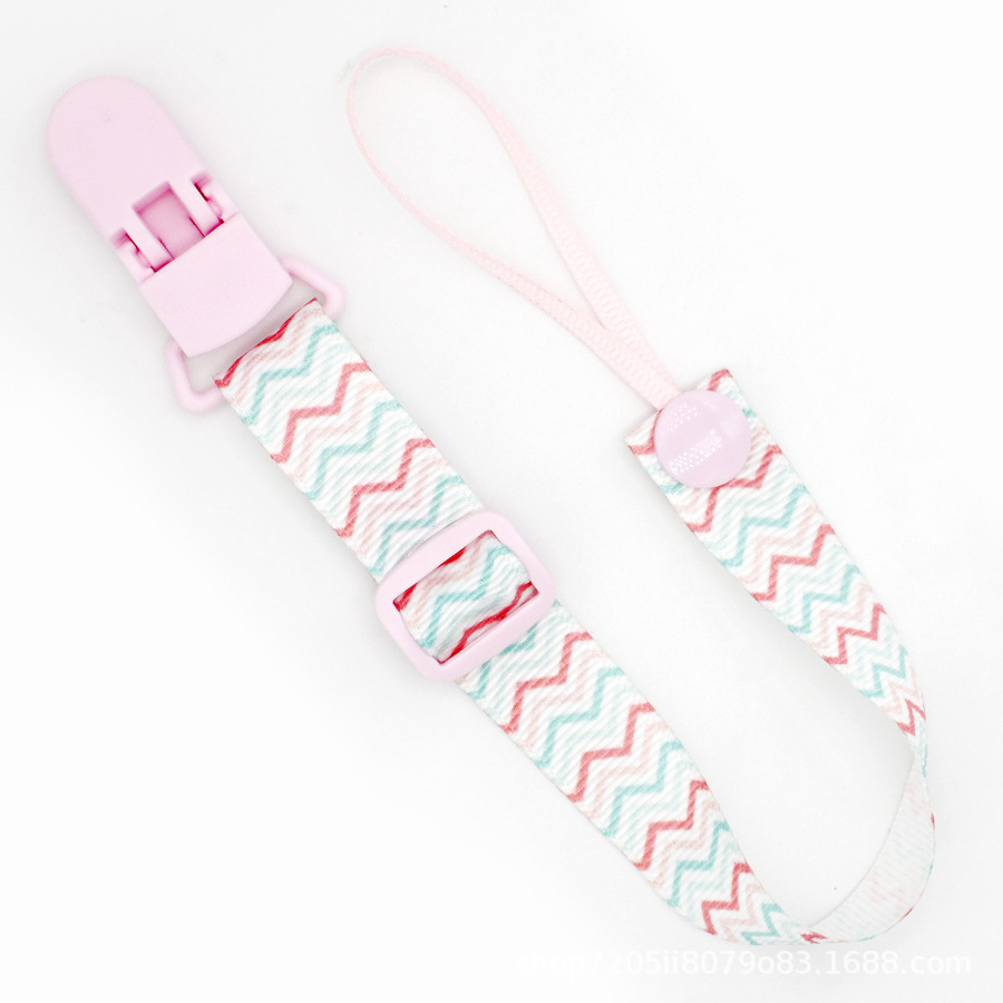 Chupete de dibujos animados con cinta de dientes bebé chupete hebilla ajustable juguete anti-perdida con clip de chupete