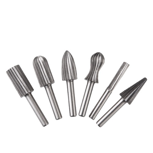 Woodworking rotary file wood carving knife milling cutter electric grinding accessories set slotted and carved high-speed steel