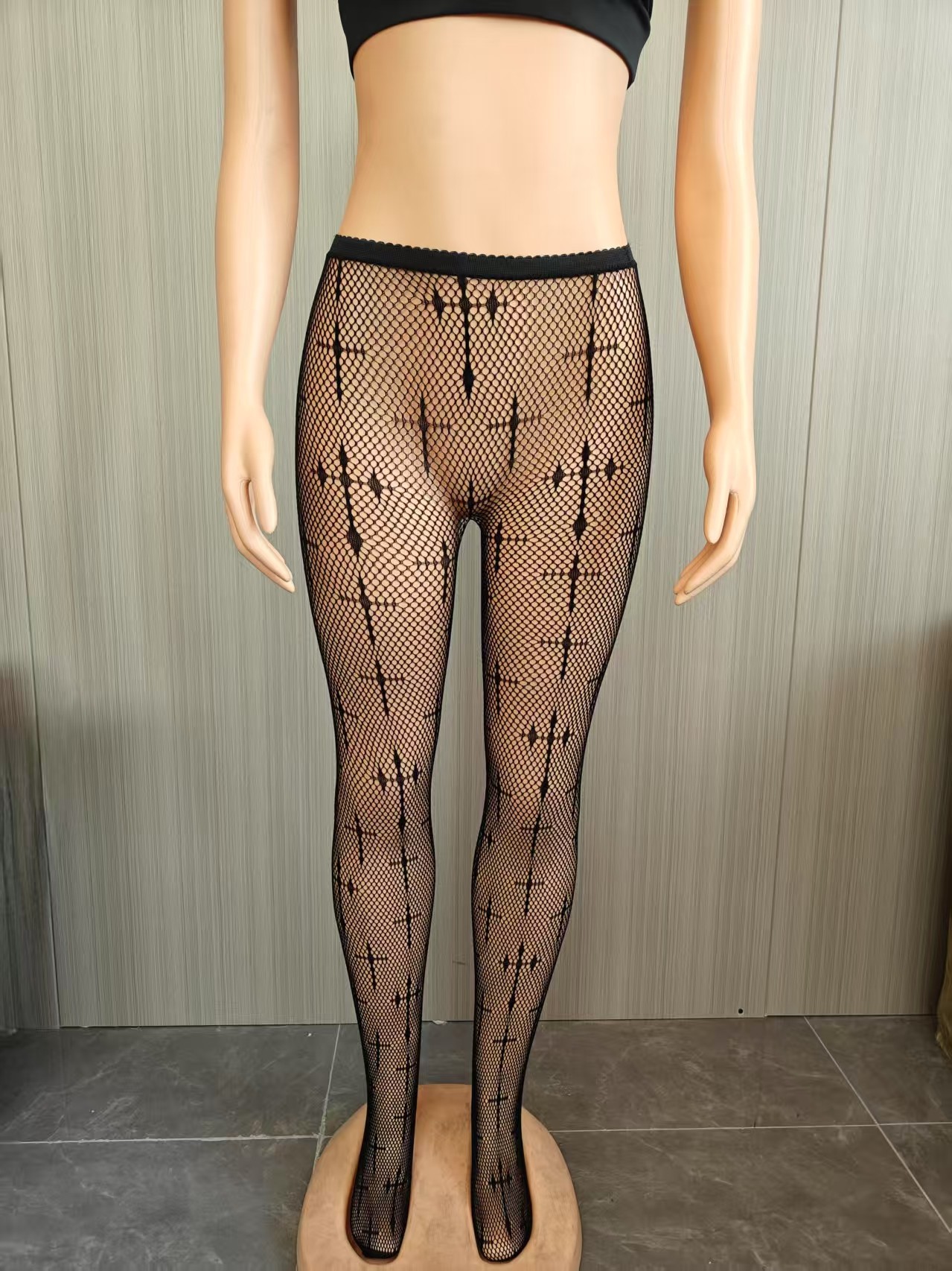 Καλσόν δίχτυ plus size sexy openwork κολάν για γυναίκες_voghion.com