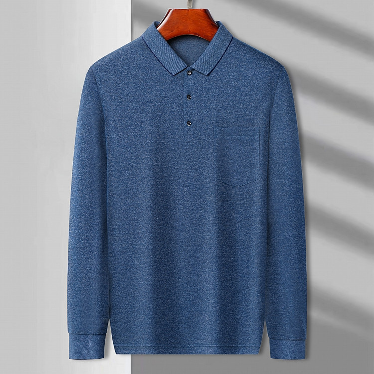 Autumn Men's Long-Sleeved Cotton T-Shirt Middle-Aged and Elderly Dad's Autum T-Shirt Lapel Men's Cotton T-Shirt Grandpa Top Autumn Men's Long-Sleeved Cotton T-Shirt Middle-Aged and Elderly Dad's Autum T-Shirt Lapel Men's Cotton T-Shirt Grandpa Top