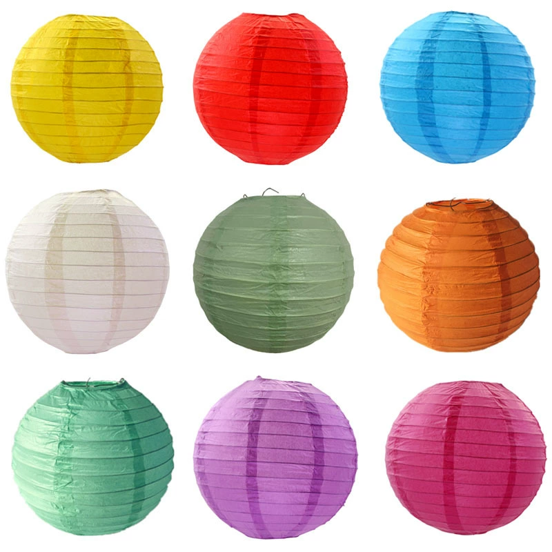 Фабрики оптовые круглые цветные фонари Праздник середины осени бумажные фонари могут быть складными для свадьбы и праздничного фона декоративные принадлежности