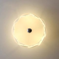 Nordic minimalist modern French-style bedroom lamp, antique white glass round ceiling light, retro living room dining room pendant light