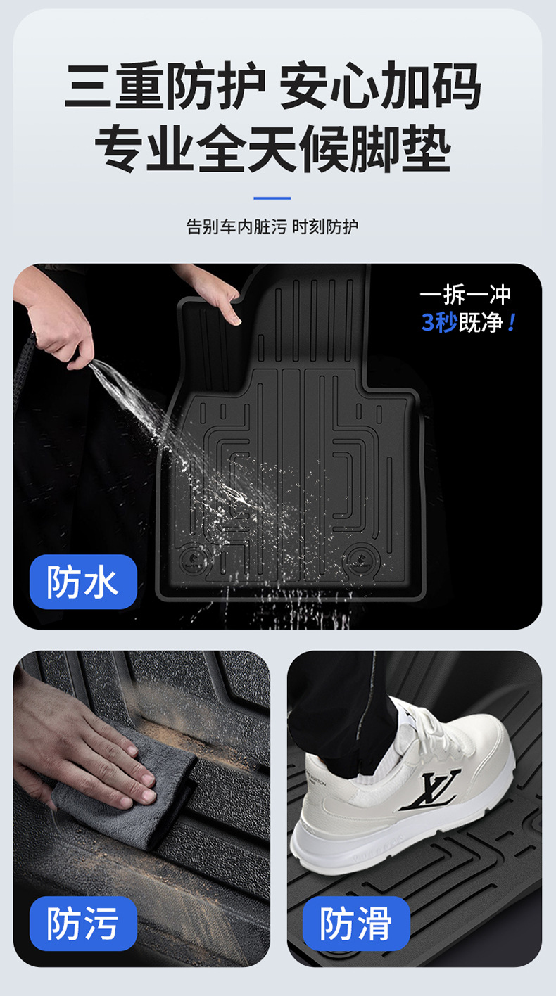 Suitable for Hongqi H6, HS3, HS5, HS6, PHEV, E-QM5, special colorful TPE car floor mats and trunk mat