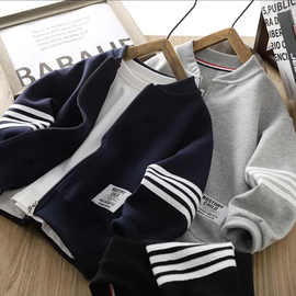 童棒球服外套春装新款儿童立领夹克衫男孩春秋季运动服上衣棉