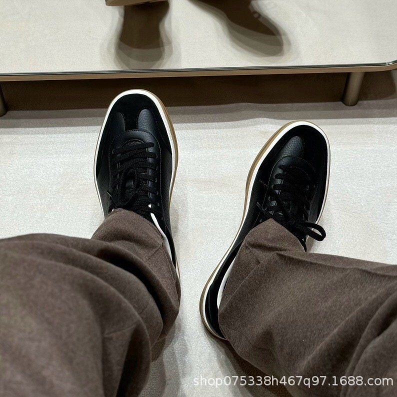 Original Quality! Lp Classic German Training Shoes, Genuine Leather Lace-Up Casual Sneakers, Couple's British-Style Simple Versatile Sports Shoes