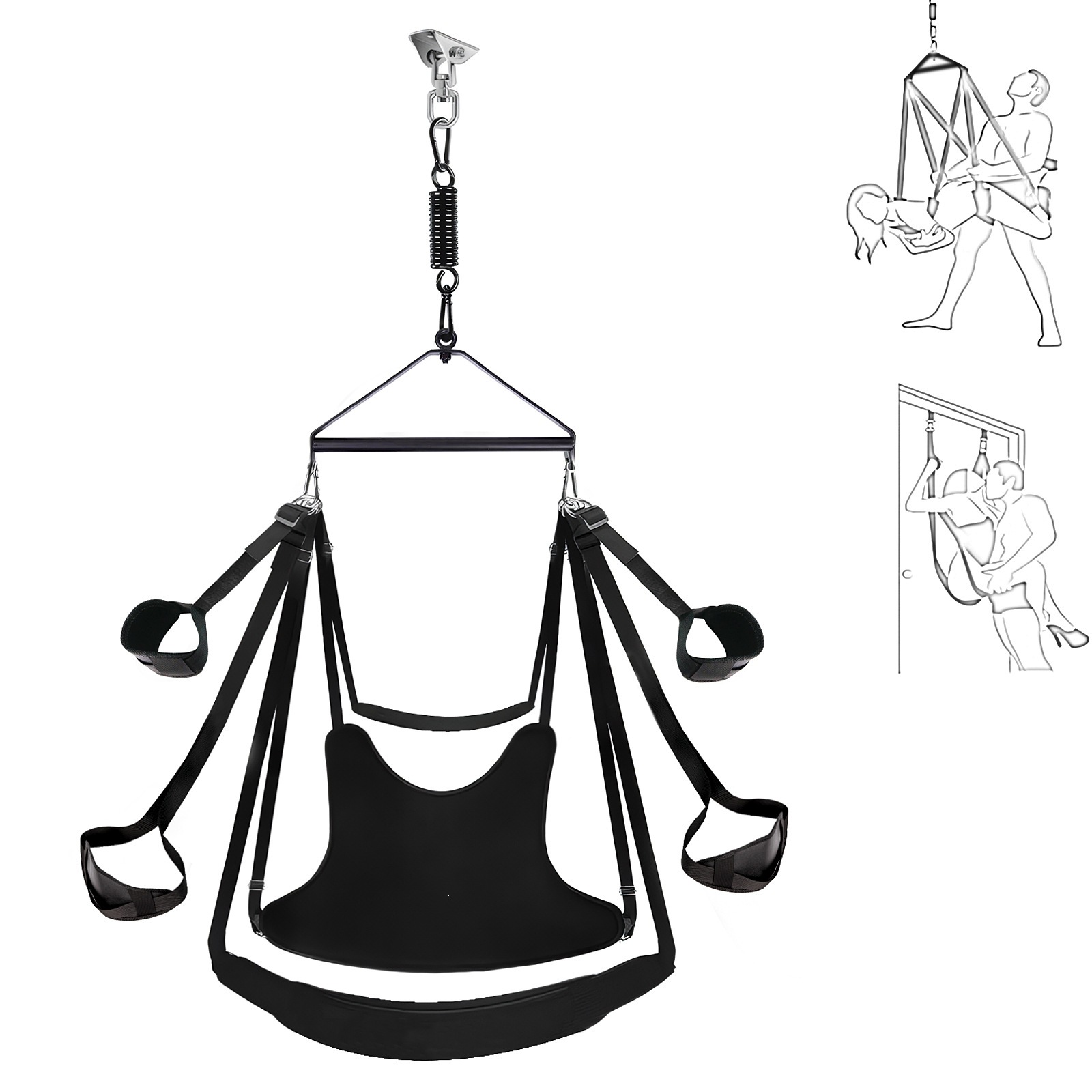 Jiuai SM Hanging Swing Bondage Kit with Handcuffs and PU Leather Restraints — detail image 5