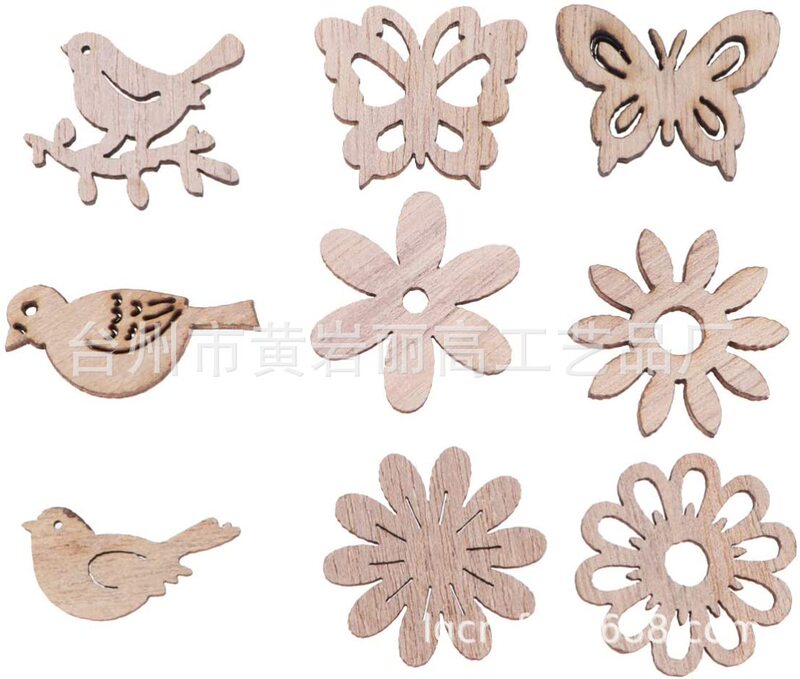 Wooden Crafts Shape House Shape Wood Decor Hollow Out Veneer DIY Craft Projects Home Decoration