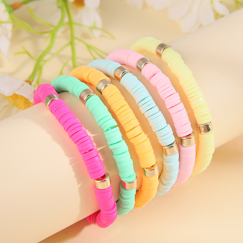 Simple Style Color Block Soft Clay Knitting Women's Bracelets 6 Pieces display picture 21