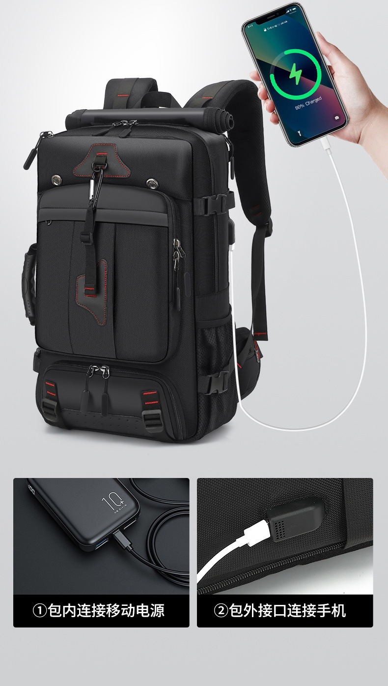 Cross-border Men's Mountaineering Hiking Backpack Large Capacity Outdoor Waterproof Wear-resistant Breathable Multi-layer Storage Computer Backpack