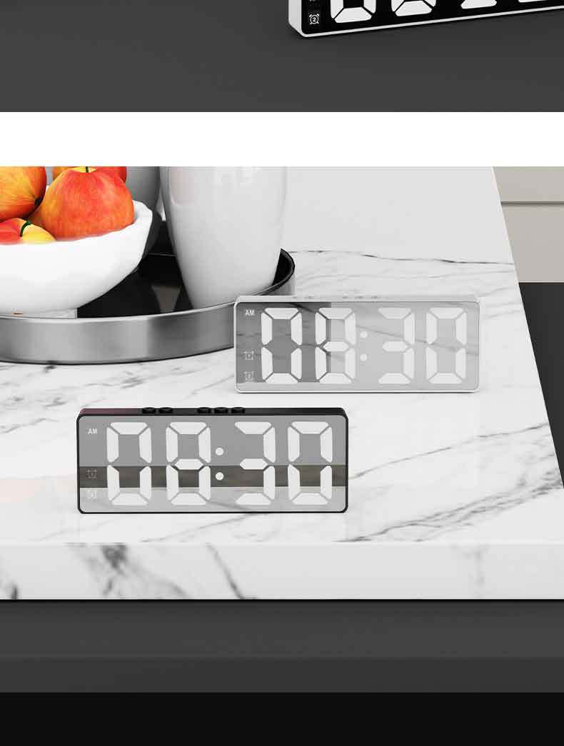 私模简约LED电子闹钟时钟学生插电两用小闹钟数字时钟声控温度钟详情12
