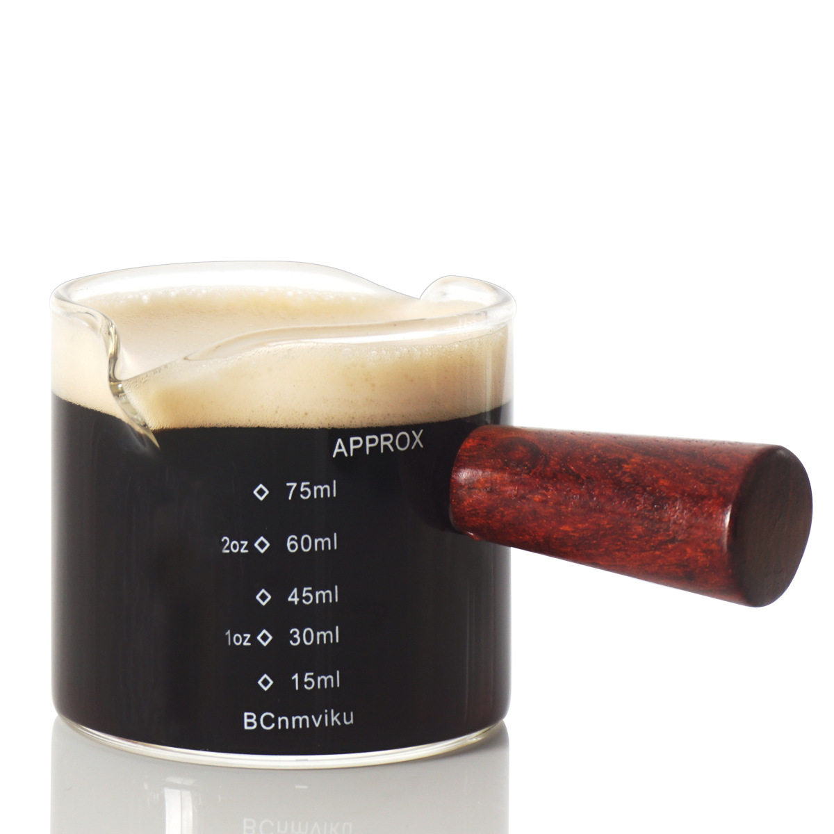 Spot wooden handle milk cup high borosilicate glass measuring cup…