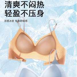 东南亚跨境爆款细肩带内衣凉感抹胸聚拢固定杯无钢圈美背文胸内衣