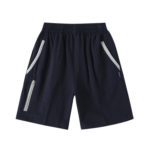 Summer school uniform and class uniform for children, leisure sports pants for boys and big children, children's navy blue British shorts