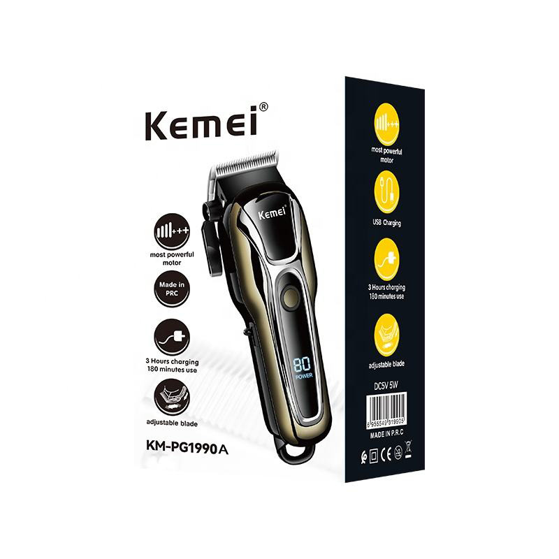 Kemei/Kemei Cortapelos KM-PG1990A Fasador eléctrico de alta potencia Pantalla digital Fusador eléctrico de peluquería profesional USB