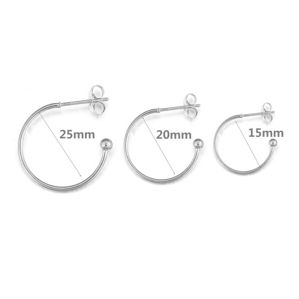 Francés simple vacío de acero inoxidable chapado en forma de C pendientes diy pendientes hechos a mano accesorios de la joyería accesorios pendientes