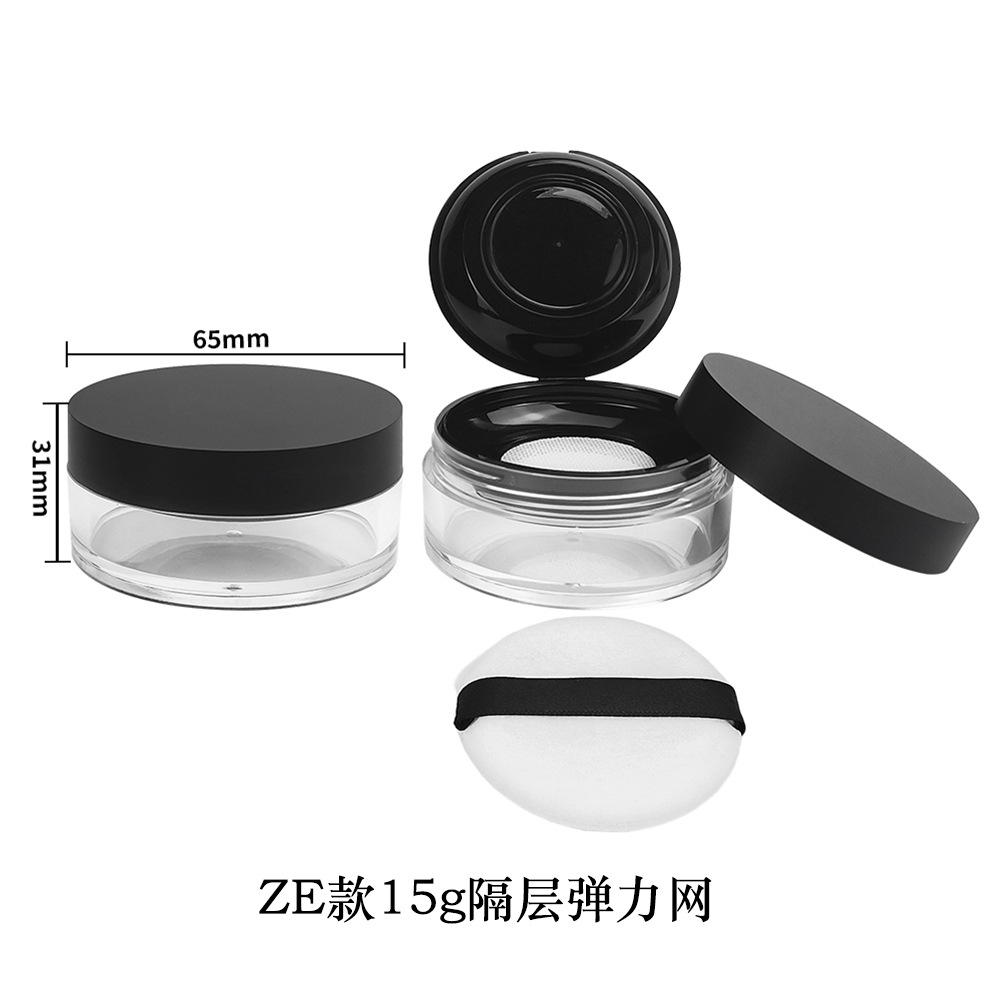 Materiales de embalaje para polvos sueltos en stock: caja dispensadora de polvo suelto ultrafina con tapa abatible y malla elástica grande, para 8g, 15g, 20g.