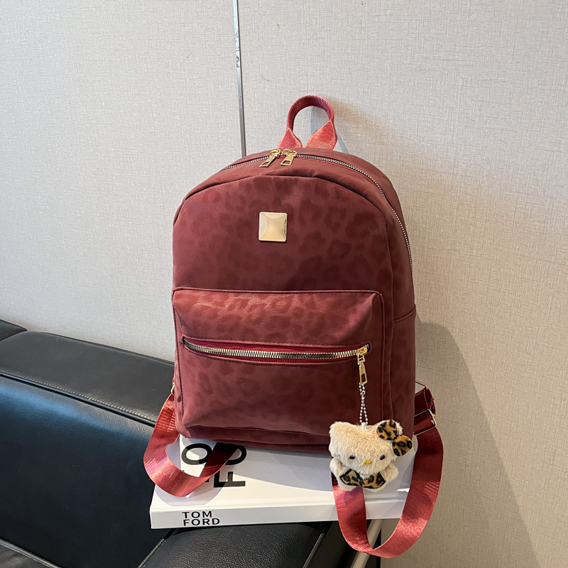 Mochila de moda coreana de otoño nueva mochila de aire extranjero retro de gran capacidad de leopardo mochila escolar de viajes casuales