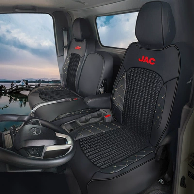 Body Comfortable and Breathable, Modelə uyğun (Original) oturacaq örtükləri - leather-ice-silk-black-a-set-of-driver-and-co-pilot