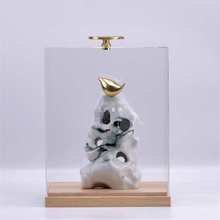 批发新中式太湖石铜鸟实木底座酒店会场展览会软装样板房间装饰品