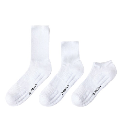 Men's Mid-Calf American-Style Zhuji Socks, Basketball Socks, Sports & Running Socks with Towel-Like Sole, Thickened Solid-Color Cotton Socks for Couples