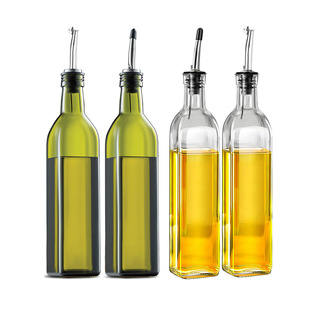 Amazon glass oil bottle 500ml dark green olive oil pot dispenser cross-border for vinegar bottle suit generation