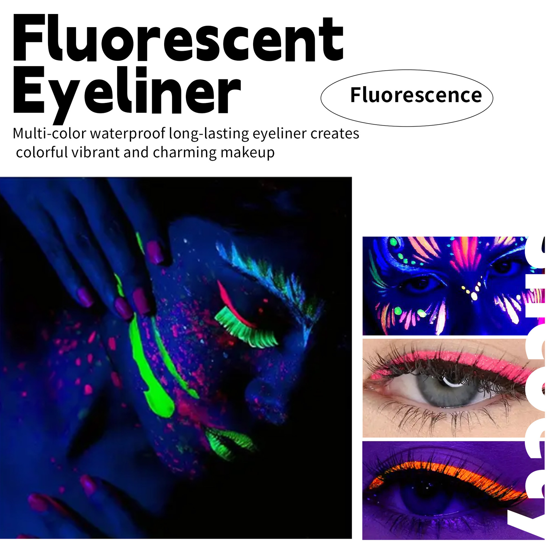 SHCOETY colored fluorescent pearlescent eyeliner Pen, fine sparkling eyeliner liquid pen, face painting, waterproof and sweat-proof Item Picture