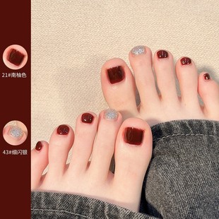 Summer Whitening and Sparkling Toe Nail Polish for Feet, No Baking, Non-Peelable, Long-Lasting, Non-Fading, Quick-Drying, Mirror-Like Sparkle