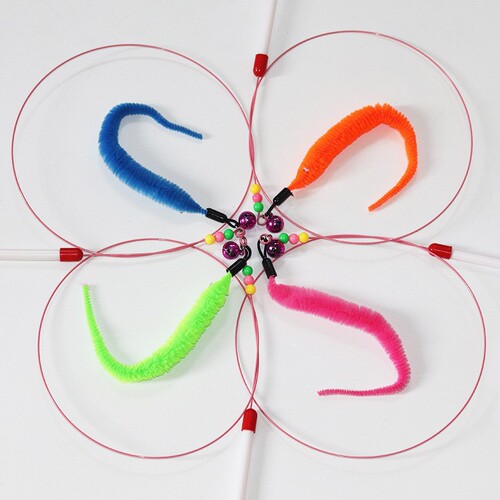 Cat Funny Stick Manufacturer Long Steel Wire Cat Funny Stick Caterpillar Funny Cat Toy Self-Happiness Relief Cat Funny Stick Wholesale