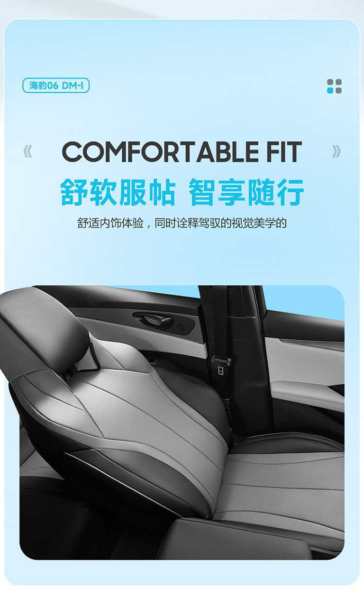 Specifically designed for 25/26 model BYD Seal 06DMI/EV, full-cover car seat cushion and seat cover